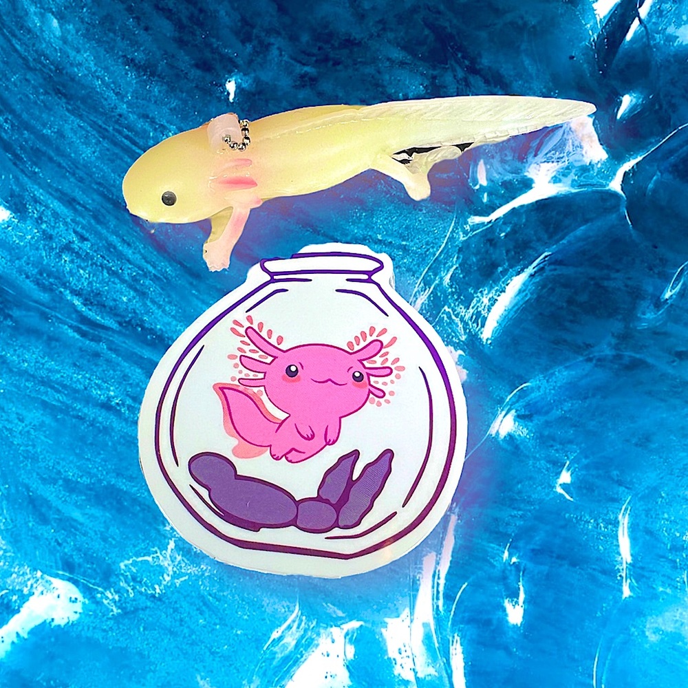 FISH BOWL Axolotl Crazy Trending WaterProof Single Decor Accent Sticker